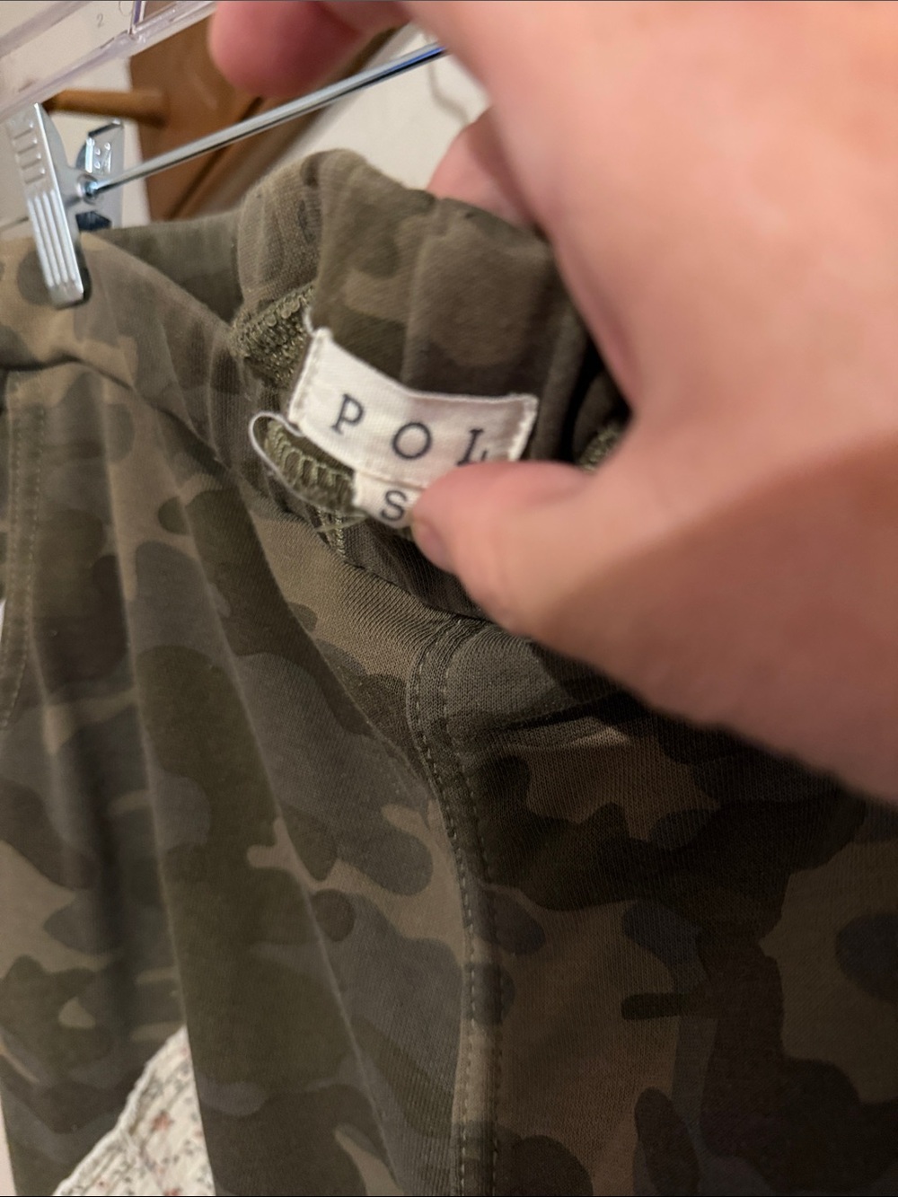 POL Olive Camo Joggers with Cream Lace Patch Accents - Picture 3 of 8